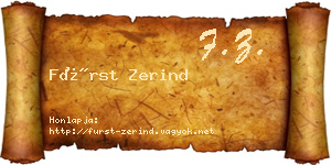 Fürst Zerind névjegykártya